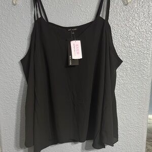 Michele Black Asymmetrical Relaxed Camisole